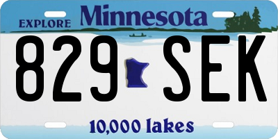 MN license plate 829SEK