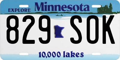 MN license plate 829SOK