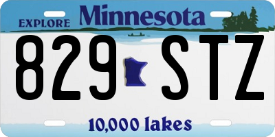 MN license plate 829STZ