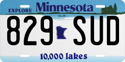 MN license plate 829SUD
