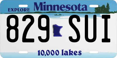 MN license plate 829SUI