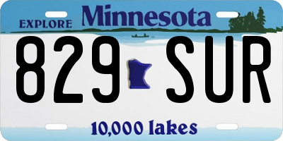 MN license plate 829SUR