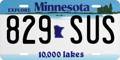 MN license plate 829SUS