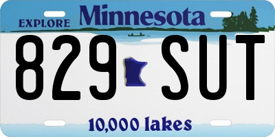 MN license plate 829SUT