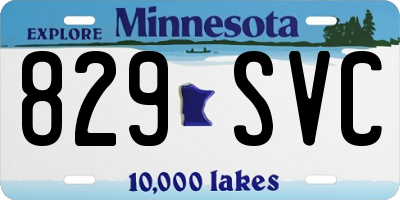 MN license plate 829SVC