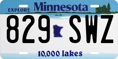 MN license plate 829SWZ