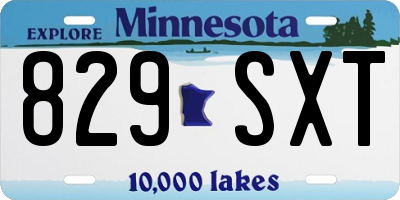 MN license plate 829SXT