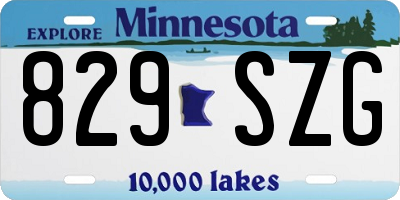 MN license plate 829SZG