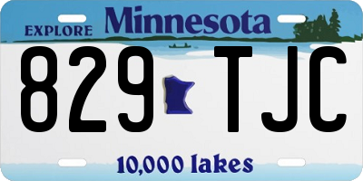 MN license plate 829TJC