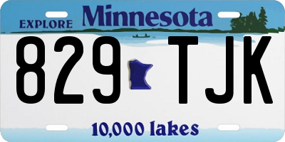 MN license plate 829TJK