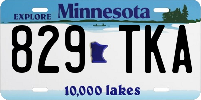 MN license plate 829TKA