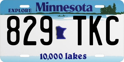MN license plate 829TKC