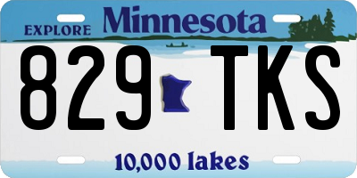 MN license plate 829TKS