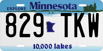 MN license plate 829TKW