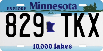 MN license plate 829TKX