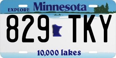 MN license plate 829TKY