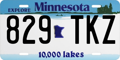 MN license plate 829TKZ