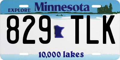 MN license plate 829TLK