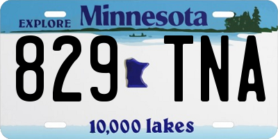 MN license plate 829TNA