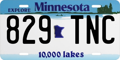 MN license plate 829TNC