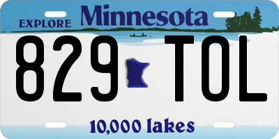 MN license plate 829TOL