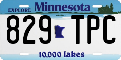 MN license plate 829TPC