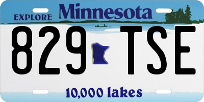 MN license plate 829TSE