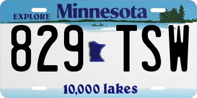 MN license plate 829TSW