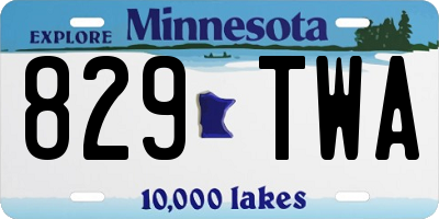MN license plate 829TWA