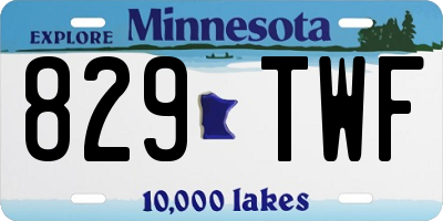 MN license plate 829TWF