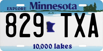 MN license plate 829TXA