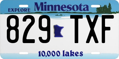 MN license plate 829TXF