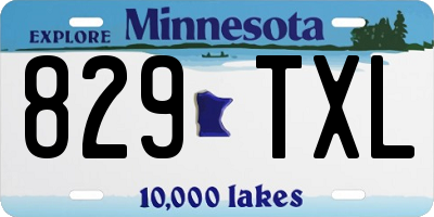 MN license plate 829TXL