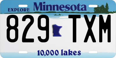 MN license plate 829TXM