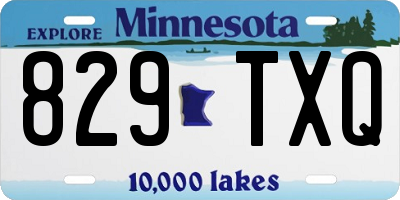 MN license plate 829TXQ