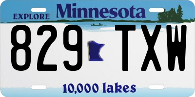 MN license plate 829TXW