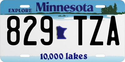 MN license plate 829TZA