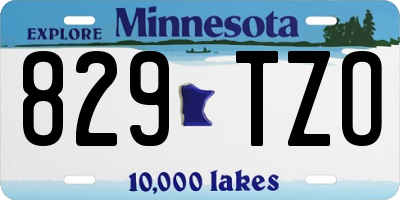 MN license plate 829TZO