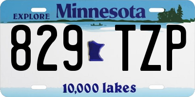 MN license plate 829TZP