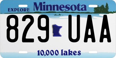 MN license plate 829UAA