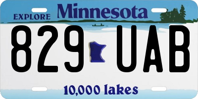 MN license plate 829UAB