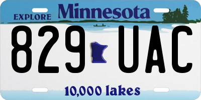 MN license plate 829UAC