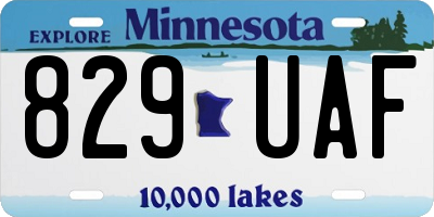 MN license plate 829UAF