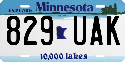 MN license plate 829UAK