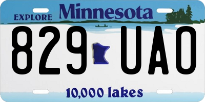 MN license plate 829UAO