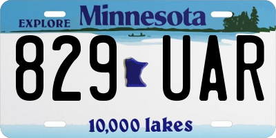 MN license plate 829UAR