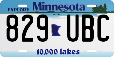 MN license plate 829UBC