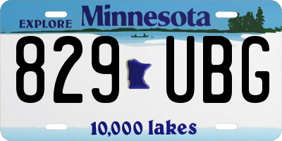 MN license plate 829UBG