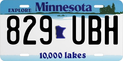 MN license plate 829UBH