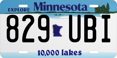 MN license plate 829UBI